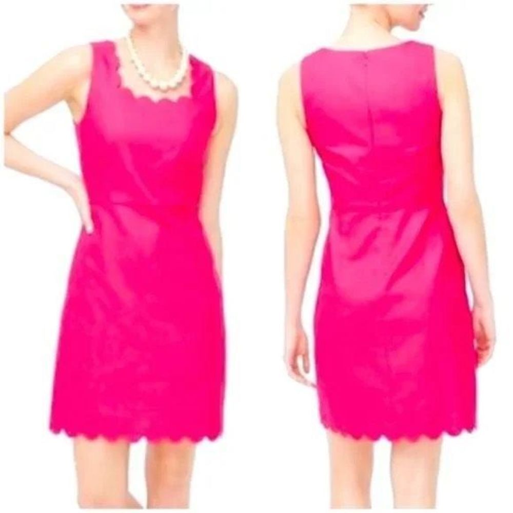 ✨J. Crew Scalloped basketweave square-neck dress✨
